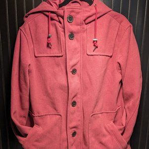Pink Pea Coat with Hood Size M